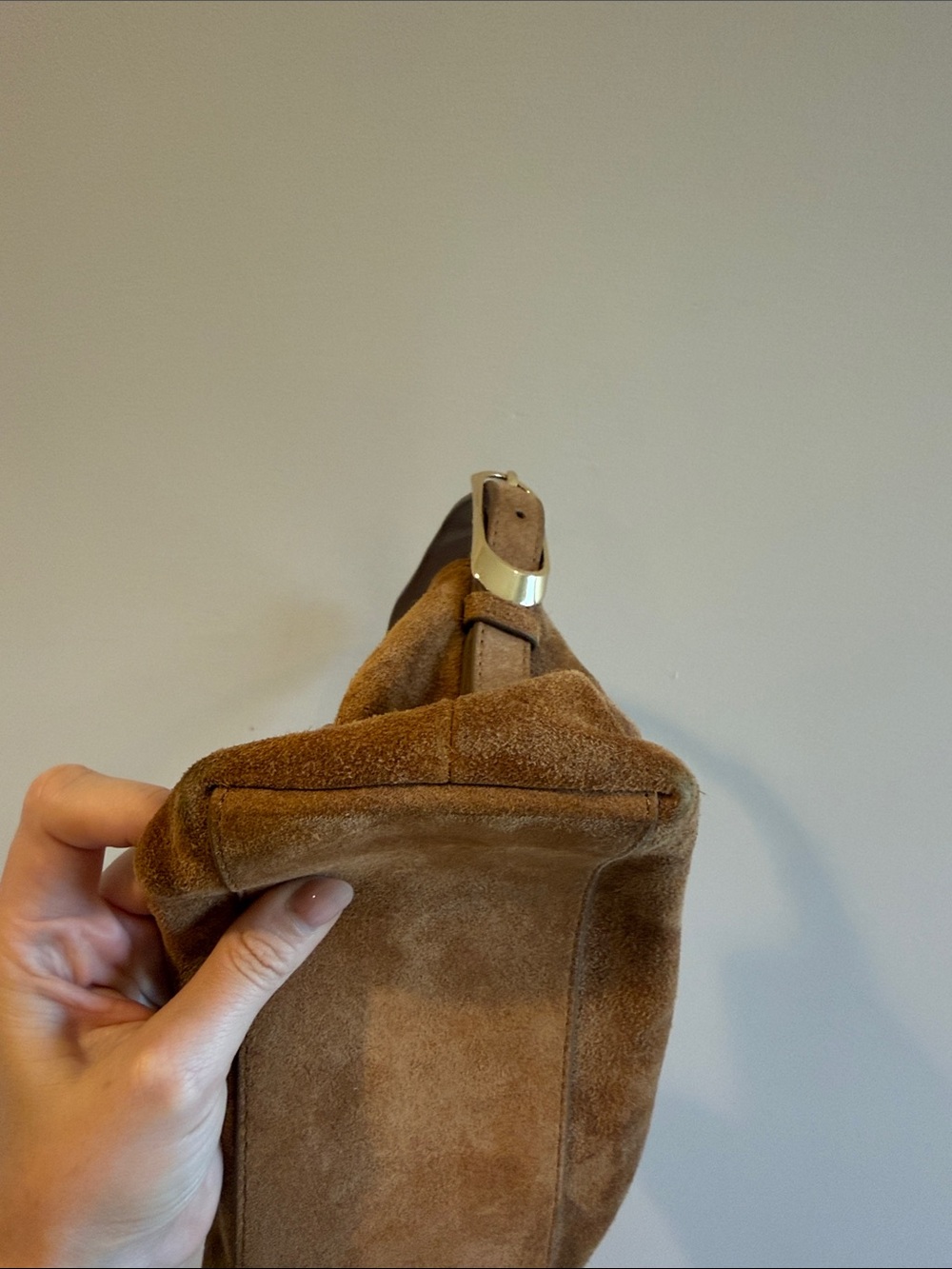 J. Crew Berkeley small shoulder bag in suede in sun-kissed ta - Picture 9 of 13